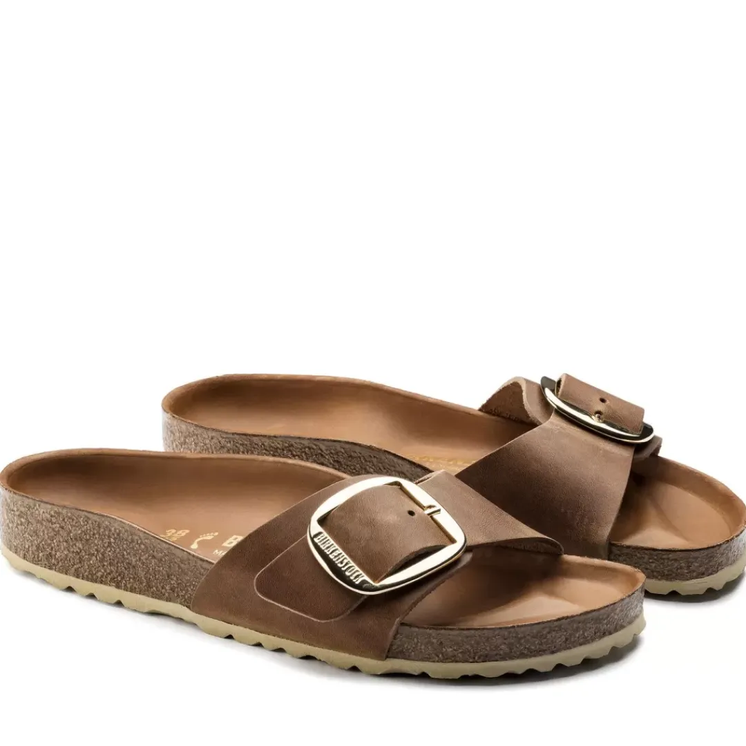 Sandalo Madrid Big Buckle Cuoio, Marrone