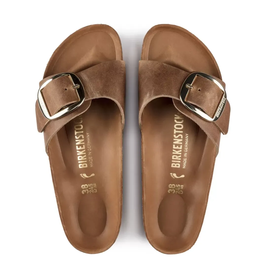 Sandalo Madrid Big Buckle Cuoio, Marrone