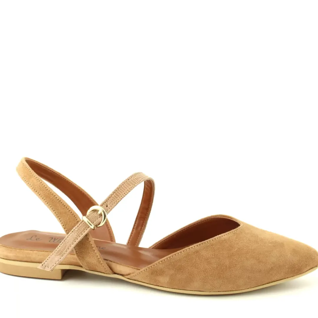 Slingback Flora Beige, Cuoio