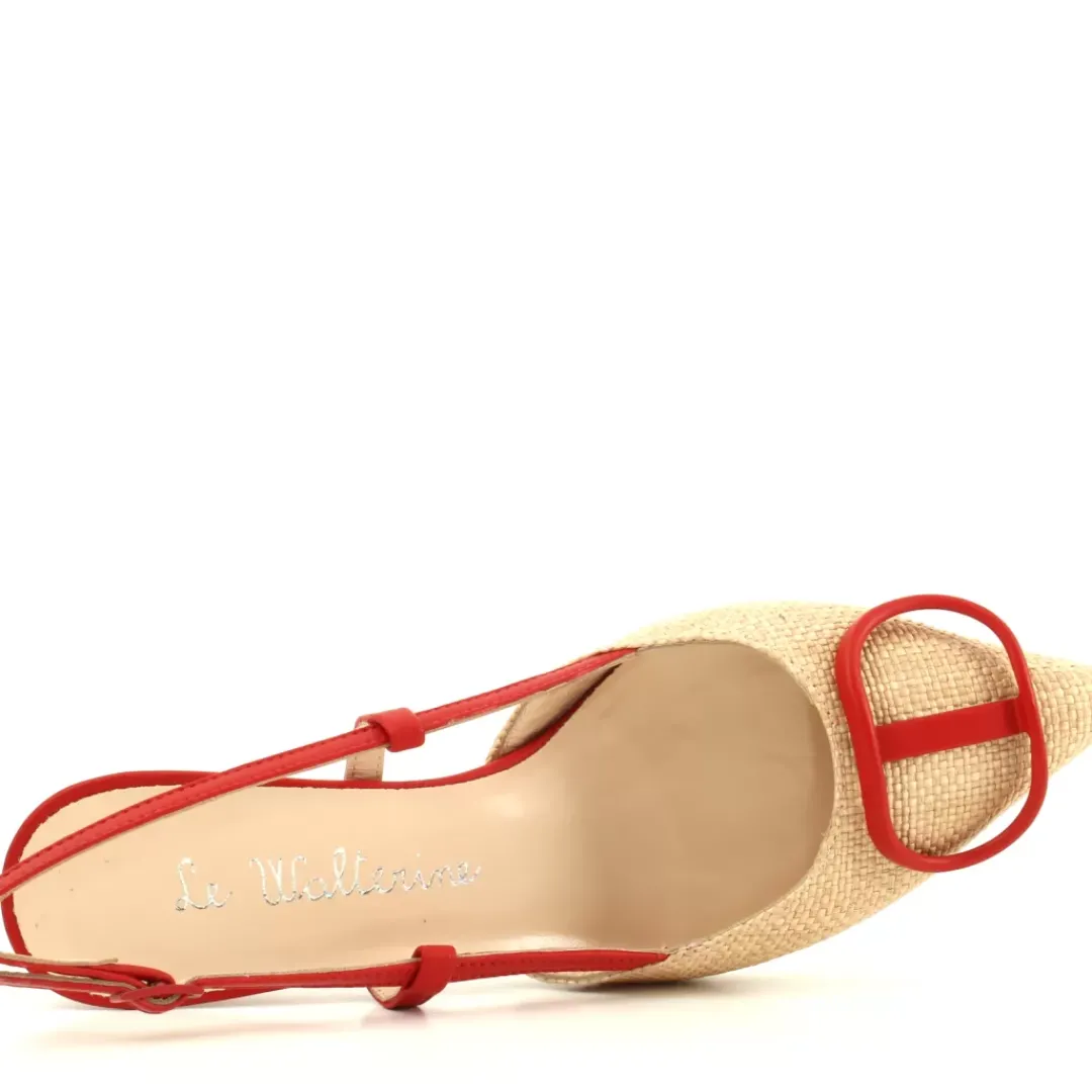 Slingback Hella Beige, Rosso