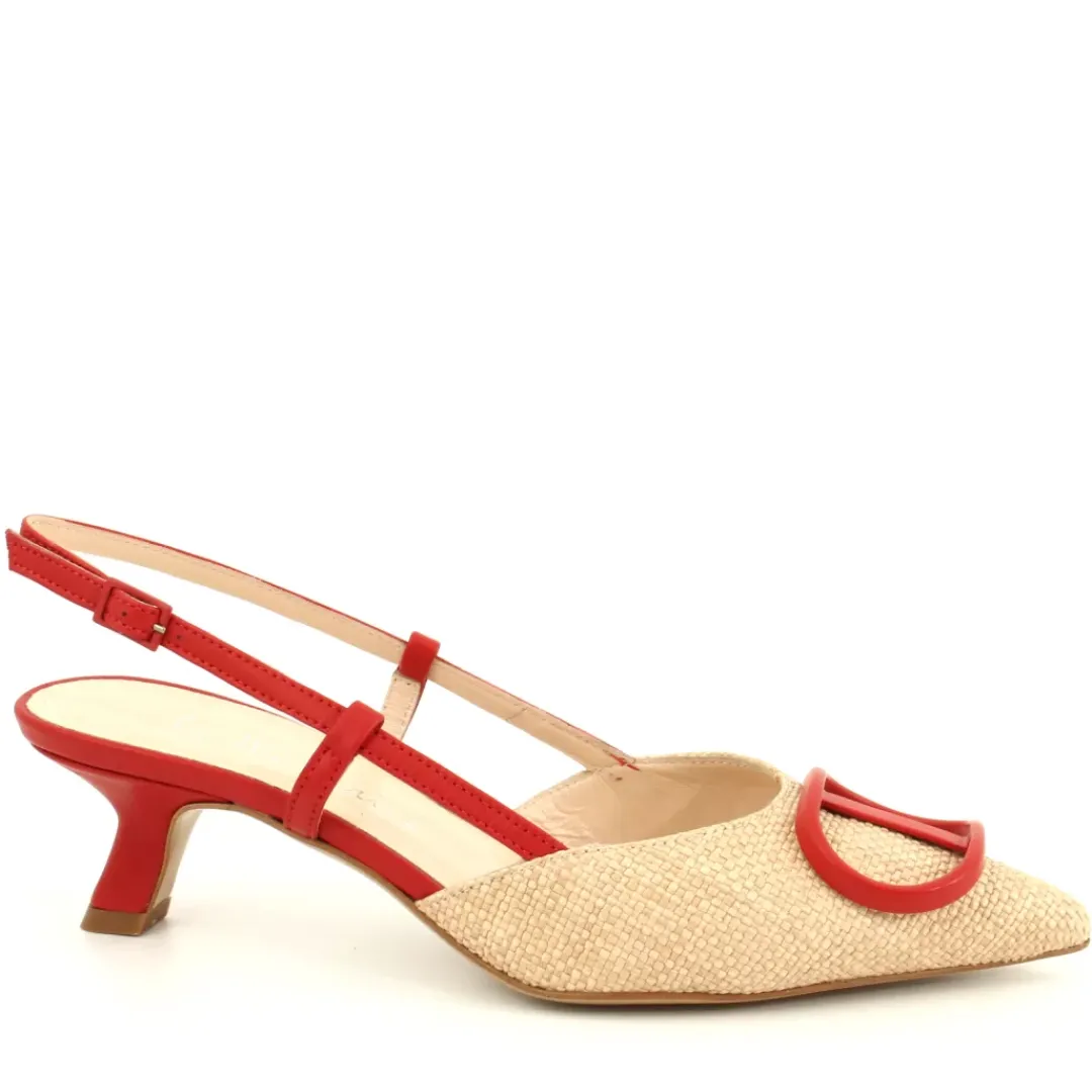 Slingback Hella Beige, Rosso