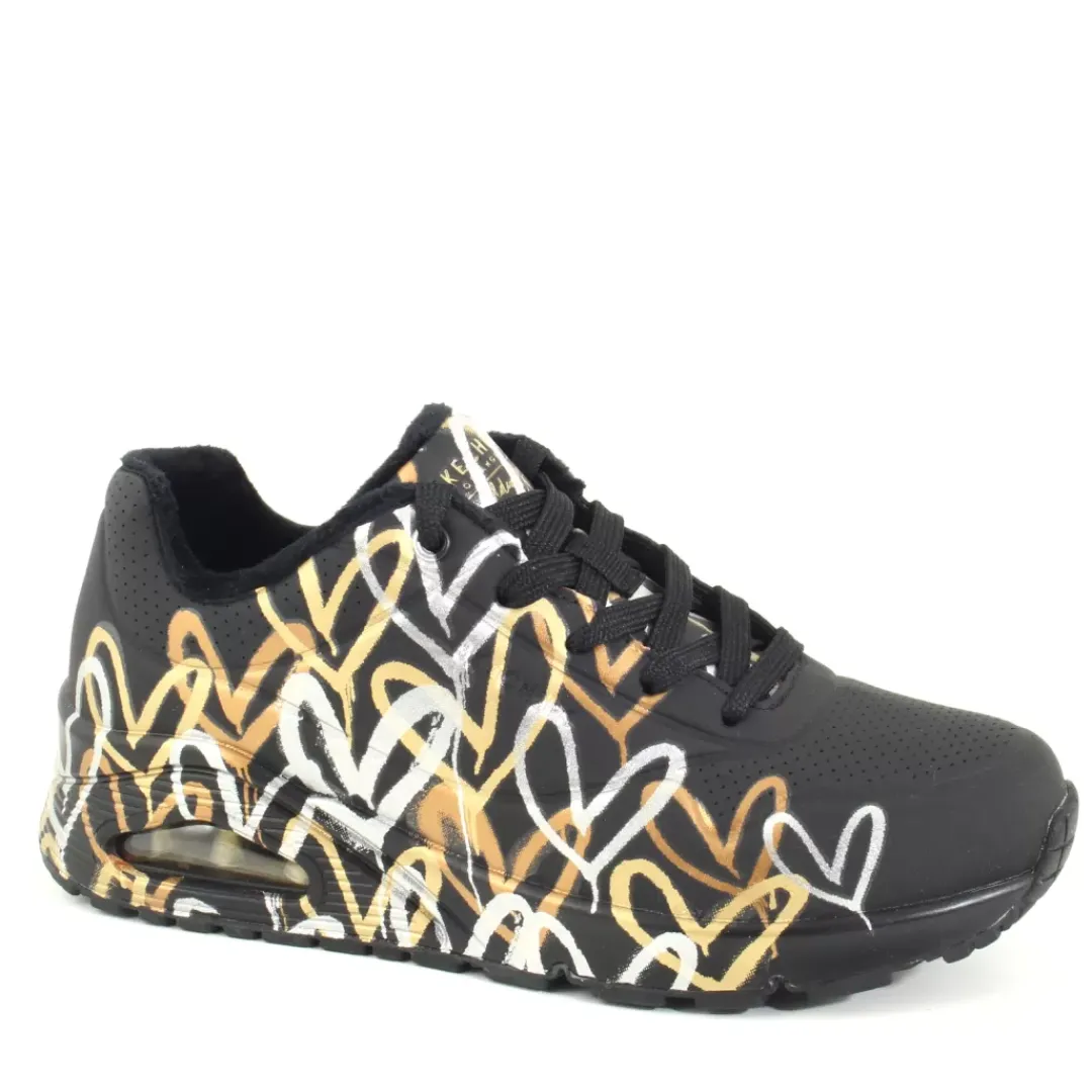 Sneaker Uno-Loving 155523 Nero, Oro