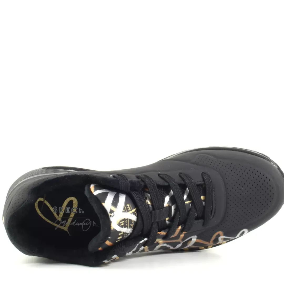 Sneaker Uno-Loving 155523 Nero, Oro